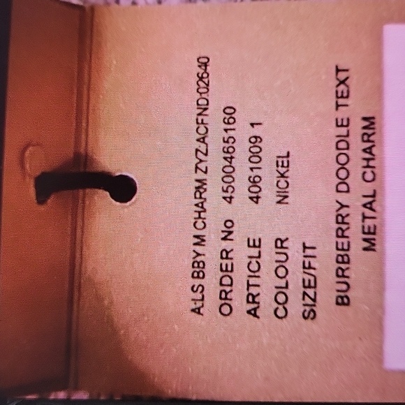 BURBERRY KEYCHAIN DOODLE TEXT METAL NWT AUTHENTIC RARE PURSE CHARM - Picture 3 of 10